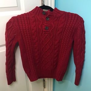 red cable knit sweater great for fall!!